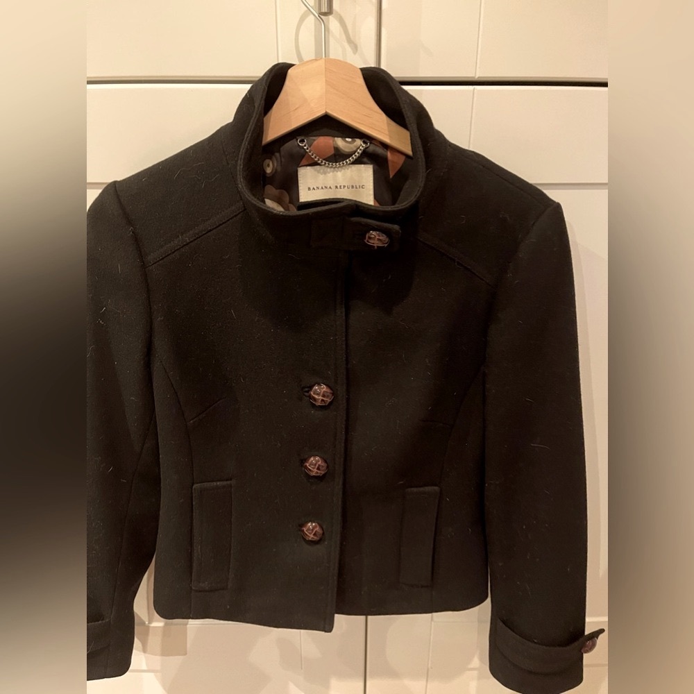 Vintage Banana Republic black wool blazer size small